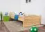 Bettrahmen für Kinder / Kinderbett 100 x 200 cm | Massivholz: Kiefer | Natur Lackiert Abbildung