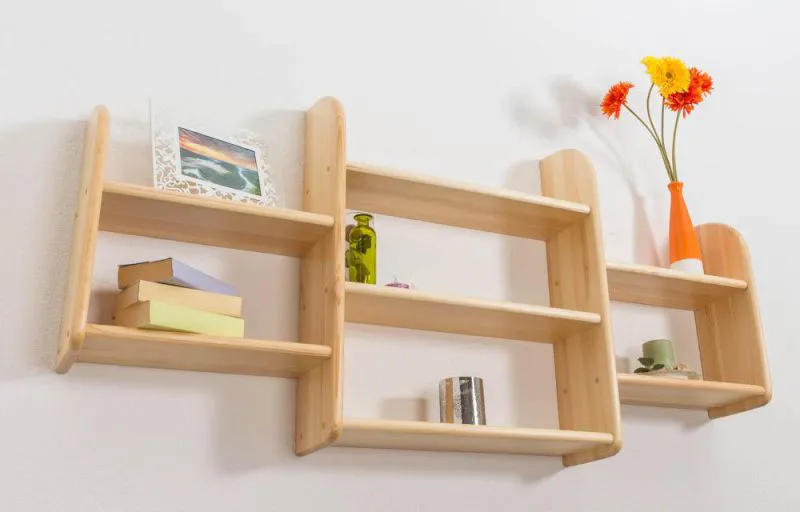 Bücherregal - 150 cm breit, Kiefer Holz-Massiv, Farbe: Natur Abbildung