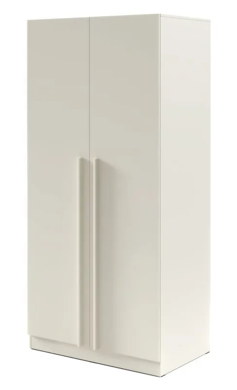 Kleiderschrank | 2-türig | ABS-Kanten | 1 Kleiderstange | 7 Fächer | 100 x 61 x 210 cm | Edegem 03 | Farbe: Kaschmir | Drehtürenschrank