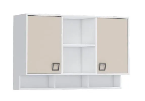 Schrank Hängeschrank Wandschrank Jugendzimmer Weiß 82x128x37 cm Abbildung