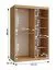 Kleiderschrank | Farbe: Eiche Artisan | 5 Fächer | 2 Kleiderstangen | hochwertig Verarbeitet | 120 x 62 x 200 cm | Schiebetürenschrank | Spiegeltür | modernes Design