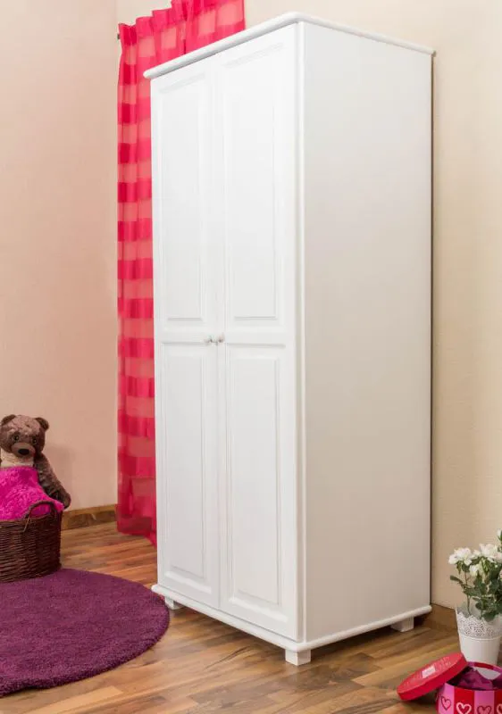 schmaler Kleiderschrank, Farbe: Weiß 190x80x60 cm Abbildung