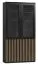 Vitrine Cikarang 15, Farbe: Schwarz / Eiche - Abmessungen: 200 x 106 x 40 cm (H x B x T)