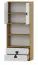 Jugendzimmer - Schrank Garian 05, Farbe: Eiche / Weiß / Grau, Abmessungen: 191 x 80 x 40 cm (H x B x T)