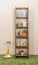 Regal, Küchenregal, Wohnzimmerregal, Bücherregal - 50 cm breit, Kiefer Holz-Massiv, Farbe: Eiche Abbildung