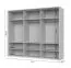 Glastüren-Kleiderschrank inkl. Innenbeleuchtung Neiafu 49, Farbe: Kaschmir, Soft-Close-Funktion, drei Kleiderstangen, Maße: 224 x 272 x 56 cm