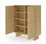 Kommode | Farbe: Eiche geölt | 4 Drehtüren | Push-to-open Funktion | 8 Fächer | 104 x 38 x 124 cm | Highboard | ABS-Kanten | für Wohnzimmer