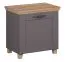Sitzbank mit Stauraum / Schuhschrank Cuenca 09, Farbe: Eiche / Grau - Abmessungen: 60 x 60 x 39 cm (H x B x T)