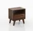 Schlafzimmer - Set N Engordany | 5-teilig | Farbe: Walnuss | Buche Vollholz massiv | lackiert | 2 Nachtkommode | 1 Doppelbett | 1 Kommode | 1 Kleiderschrank | hochwertige Verarbeitung