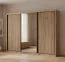 Schiebetürenschrank / Kleiderschrank | 11 Fächer | Eiche Canella | 1 Kleiderstange | 1 Spiegeltür | 240 x 49 x 215 cm | 9 Einlegeböden