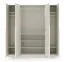 Kleiderschrank | Drehtürenschrank | 4-türig | 200 x 61 x 210 cm | Farbe: Kaschmir | 3 Kleiderstangen | 7 Fächer | ABS-Kanten | Edegem 01