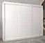 250 cm breiter Schiebetürenschrank mit 3 Türen | 10 Fächer | 2 Kleiderstangen | Farbe: Weiß Abbildung