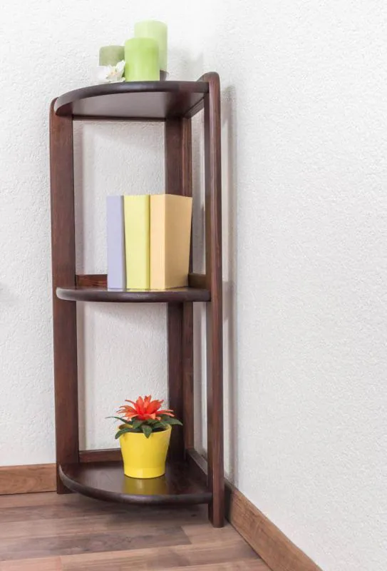 Standregal, 30 cm breit, Kiefer Holz-Massiv, Farbe: Nuss Abbildung