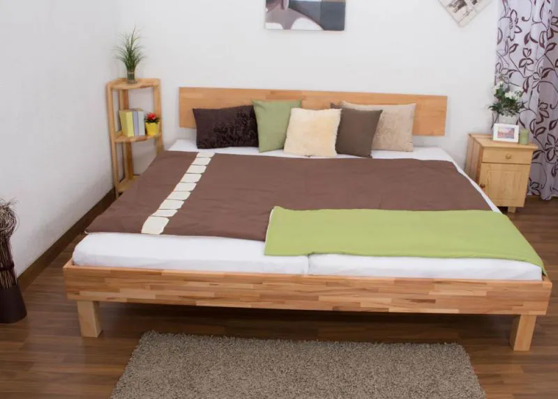 Bett Kernbuche massiv 200 x 200 cm geölt Abbildung