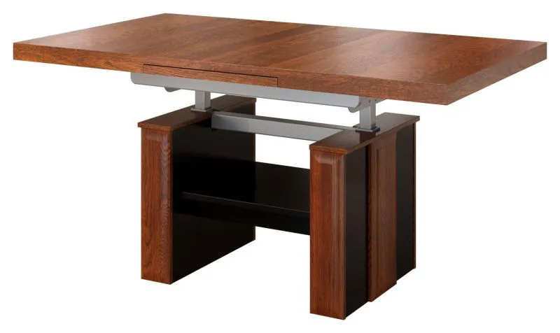 Wohnzimmertisch Farbe: Walnuss / Schwarz 61x130x80 cm Abbildung