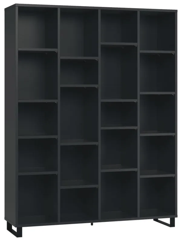 Regal Chiflero 25, Farbe: Schwarz - Abmessungen: 195 x 149 x 38 cm (H x B x T)