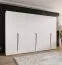 Drehtürenschrank | Farbe: Weiß | ABS-Kanten | 3 Meter breit | 3 Kleiderstangen | Soft-Close-Funktion | Griffe: Kaschmir | 3 Fächer | Maße: 300 x 52 x 202 cm