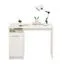 Neutraler Schreibtisch mit drei Fächer Rovat 02, Farbe: Weiß, ABS-Kanten, Griff: Grau, Maße: 74,5 x 100 x 50 cm, einfaches und modernes Design
