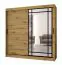 Kleiderschrank | Farbe: Eiche Artisan | 10 Fächer | 200 x 62 x 200 cm | 2 Kleiderstangen | dekorative Spiegeltür | Schiebetürenschrank | hochwertig Verarbeitet