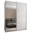 Kleiderschrank / Schiebetürenschrank | Farbe: Weiß | Soft-Close | Spiegel | 2 Kleiderstangen | 245,5 x 190 x 64 cm | 11 Fächer | 2 Schiebetüren