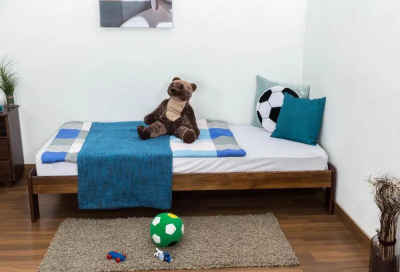Bett Kiefer 90 x 200 cm Nuss Abbildung