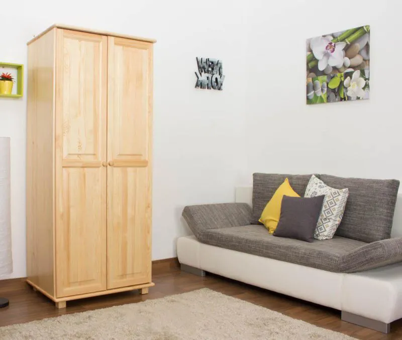 Kiefer-Kleiderschrank A-Qualität, Farbe: Natur 190x90x60 cm Abbildung