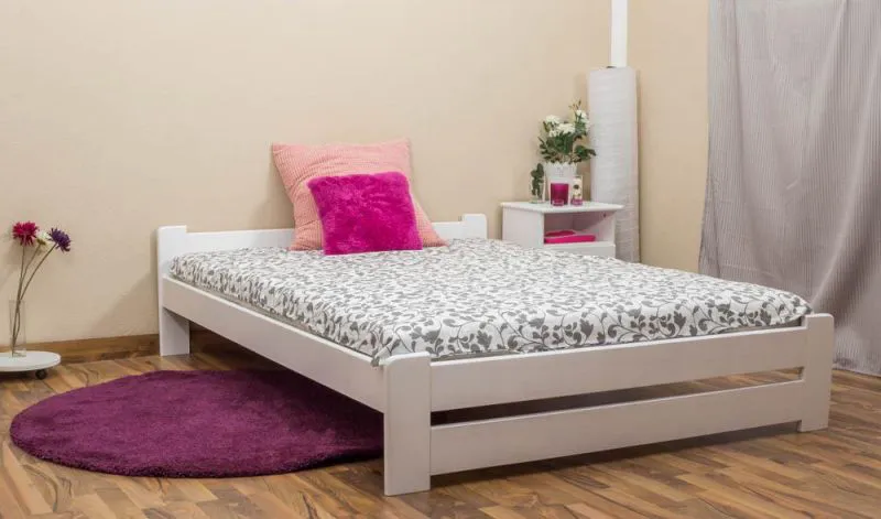 Weißes Kiefer Bett 140 x 200 cm Weiß Abbildung