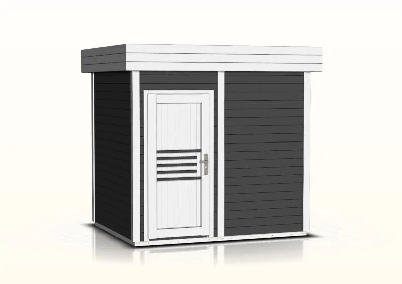Gartensauna Tihama 40 mm, Außenmaße (B x T): 254 x 204 cm - Farbe: Anthrazit / Weiß