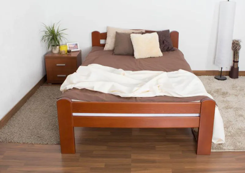 Bett Buche massiv 120 x 200 cm Kirsche Abbildung