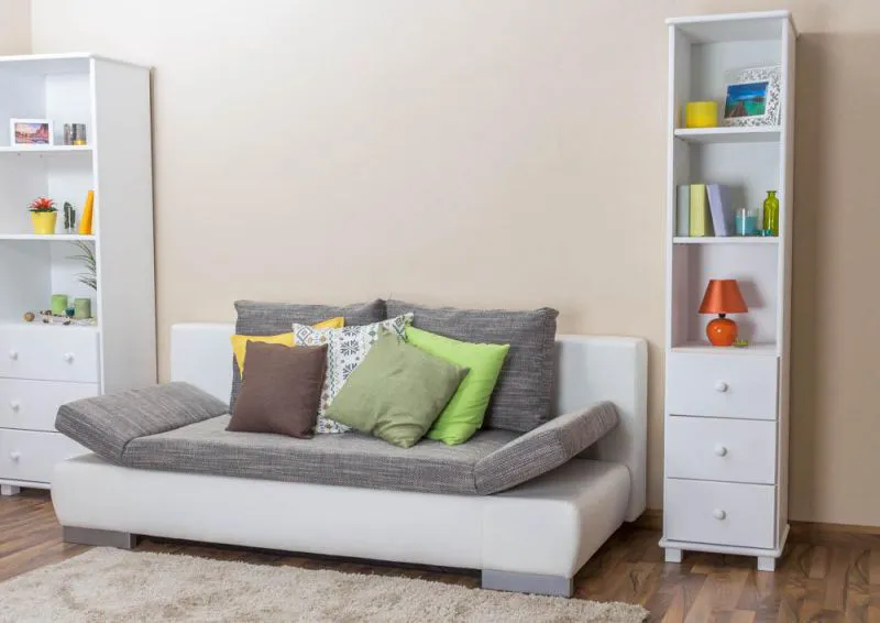 Standregal, 40 cm breit, Kiefer Holz-Massiv, Farbe: Weiß Abbildung