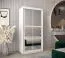 Schiebetürenschrank / Kleiderschrank Bisaurin 1D mit Spiegel, Farbe: Weiß matt - Abmessungen: 200 x 100 x 62 cm ( H x B x T)