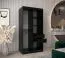 Schiebetürenschrank / Kleiderschrank Bisaurin 1A, Farbe: Schwarz / Eiche Sonoma - Abmessungen: 200 x 100 x 62 cm ( H x B x T)
