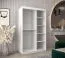 Schiebetürenschrank / Kleiderschrank Bisaurin 2C mit Spiegel, Farbe: Weiß matt / Eiche Sonoma - Abmessungen: 200 x 120 x 62 cm ( H x B x T)