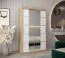 Schiebetürenschrank / Kleiderschrank Jan 02D mit Spiegel, Farbe: Eiche Sonoma / Weiß matt - Abmessungen: 200 x 120 x 62 cm (H x B x T)