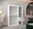 Schiebetürenschrank / Kleiderschrank Bisaurin 3A, Farbe: Weiß matt / Eiche Sonoma - Abmessungen: 200 x 150 x 62 cm ( H x B x T)
