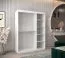 Schiebetürenschrank / Kleiderschrank Bisaurin 3D mit Spiegel, Farbe: Weiß matt - Abmessungen: 200 x 150 x 62 cm ( H x B x T)