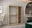 Schiebetürenschrank / Kleiderschrank Bisaurin 3C mit Spiegel, Farbe: Eiche Sonoma / Weiß matt - Abmessungen: 200 x 150 x 62 cm ( H x B x T)