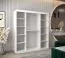 Schiebetürenschrank / Kleiderschrank Bisaurin 4A, Farbe: Weiß matt / Eiche Sonoma - Abmessungen: 200 x 180 x 62 cm ( H x B x T)