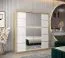 Schiebetürenschrank / Kleiderschrank Jan 04D mit Spiegel, Farbe: Eiche Sonoma / Weiß matt - Abmessungen: 200 x 180 x 62 cm (H x B x T)