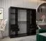 Schiebetürenschrank / Kleiderschrank Jan 05A, Farbe: Schwarz / Eiche Sonoma - Abmessungen: 200 x 200 x 62 cm ( H x B x T)