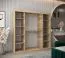 Schiebetürenschrank / Kleiderschrank Jan 05A, Farbe: Eiche Sonoma / Weiß matt - Abmessungen: 200 x 200 x 62 cm ( H x B x T)