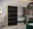 Schiebetürenschrank / Kleiderschrank Jan 05B mit Spiegel, Farbe: Eiche Sonoma / Schwarz - Abmessungen: 200 x 200 x 62 cm ( H x B x T)