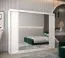 Schiebetürenschrank / Kleiderschrank Bisaurin 6C mit Spiegel, Farbe: Weiß matt - Abmessungen: 200 x 250 x 62 cm ( H x B x T)