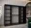 Schiebetürenschrank / Kleiderschrank Jan 06B mit Spiegel, Farbe: Schwarz / Weiß matt - Abmessungen: 200 x 250 x 62 cm ( H x B x T)