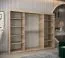 Schiebetürenschrank / Kleiderschrank Bisaurin 6C mit Spiegel, Farbe: Eiche Sonoma / Schwarz - Abmessungen: 200 x 250 x 62 cm ( H x B x T)