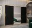 Schiebetürenschrank / Kleiderschrank Bisaurin 6B mit Spiegel, Farbe: Eiche Sonoma / Schwarz - Abmessungen: 200 x 250 x 62 cm ( H x B x T)
