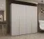 Kleiderschrank mit zwei Kleiderstangen Eiger 33, Farbe: Kaschmir, 2 Meter breit, zwei Fächer, vier Türen, Soft-Close-Funktion, Griffe: Gold, für Schlafzimmer