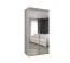 Drehtürenschrank / Kleiderschrank mit Soft-Close-Funktion Eiger 114, Farbe: Weiß, zwei Spiegeltüren, eine Kleiderstange, 1 Meter breit, Griffe: Kaschmir