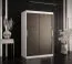 Eleganter Kleiderschrank mit fünf Fächern Liskamm 06, Farbe: Weiß matt / Schwarz matt - Abmessungen: 200 x 120 x 62 cm (H x B x T), mit genügend Stauraum