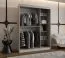 Schiebetürenschrank / Kleiderschrank | Kaschmir | 150 x 62 x 200 cm | 2 Kleiderstangen | zuverlässiges Gleitsysteme | 5 Fächer | dekorativer Spiegel
